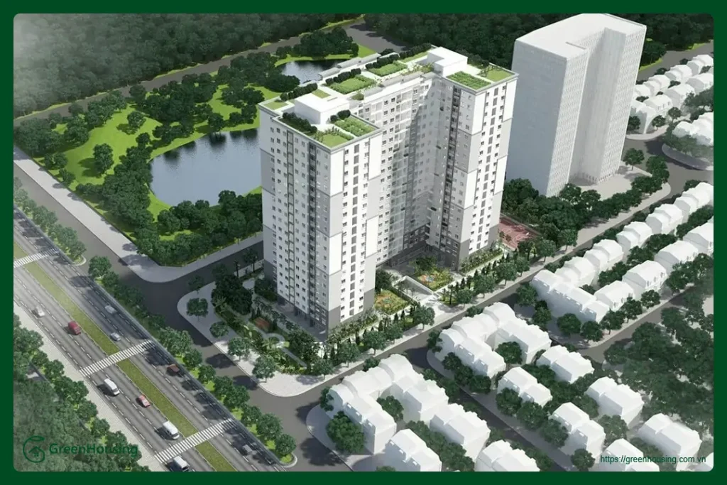 Phối cảnh tổng thể dự án nhà ở xã hội Rice City Tố Hữu