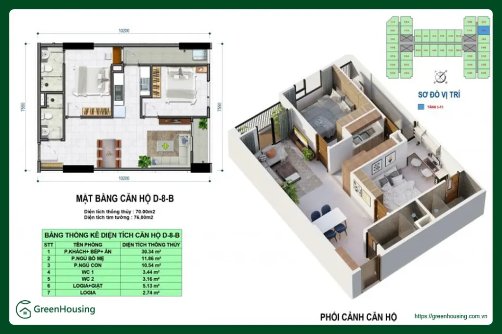 Thiết kế căn hộ nhà ở xã hội IEC Bảo Ngọc City