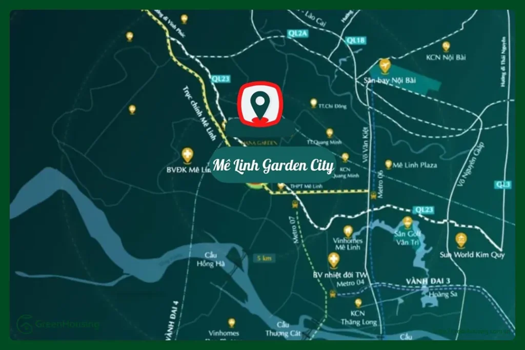 Vị trí nhà ở xã hội Mê Linh Garden City