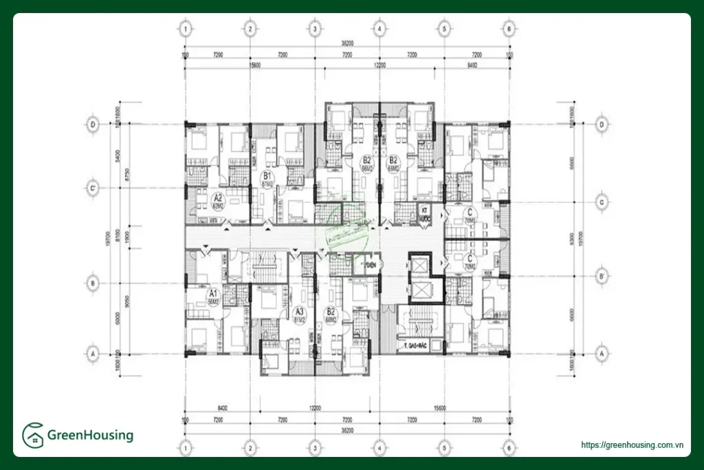 Mặt bằng dự án nhà ở xã hội N07 Sài Đồng