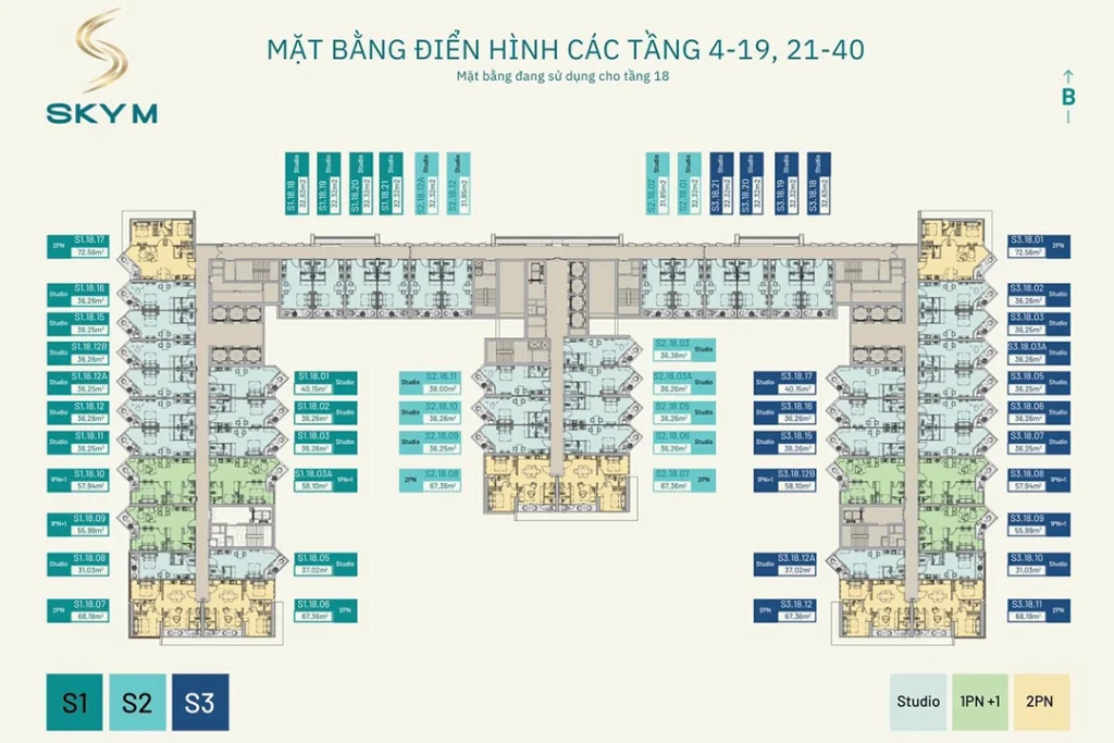Mặt bằng tầng điển hình dự án Sky M Hạ Long
