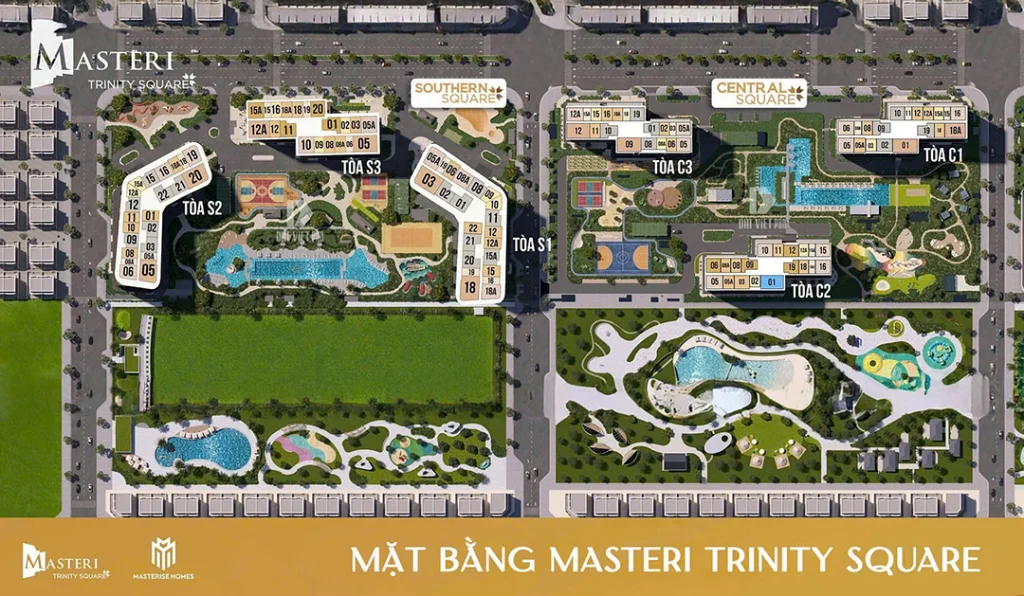 Mặt bằng tổng thể chung cư Masteri Trinity Square
